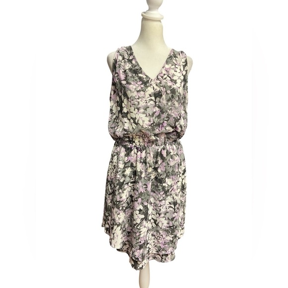 White House Black Market Sleeveless V-Neck Sundress Size 10 Pink Black casual - Picture 2 of 11